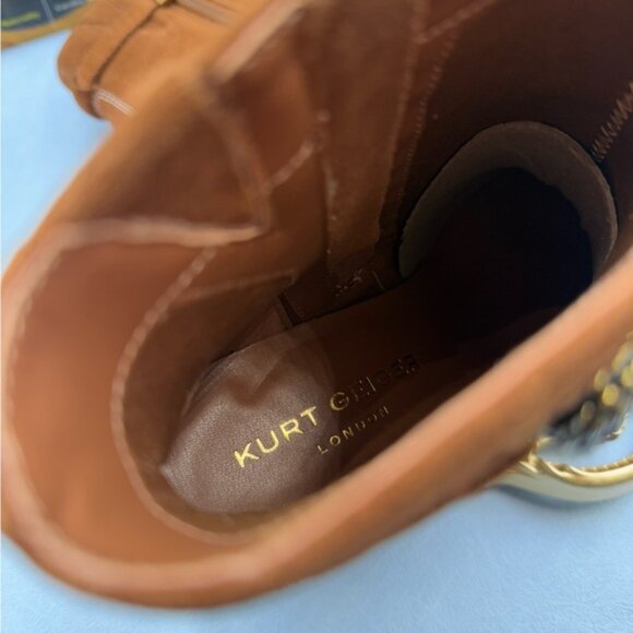🆕 KURT GEIGER LONDON 🧿 NIB Shoreditch Block Ankle Boot, Tan Suede Sz39 US 8.5 - Picture 16 of 16